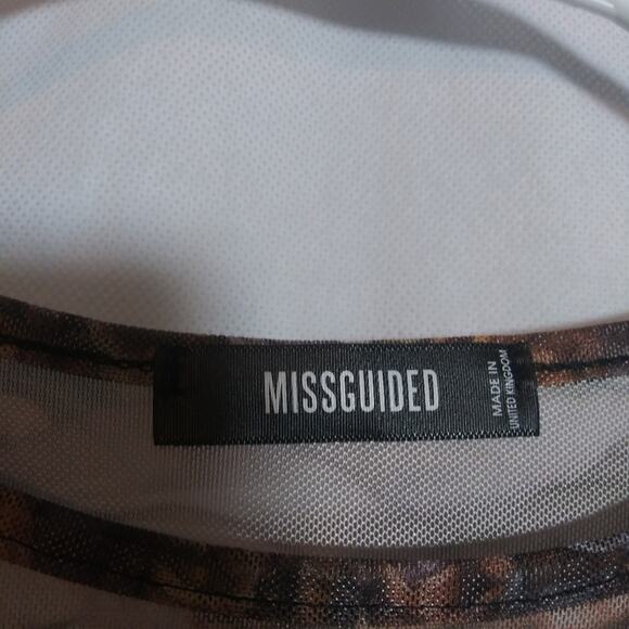 Missguided Renaissance Art Angel Mesh Short Sleeve Tee Multi Color Size 2 - Picture 4 of 8